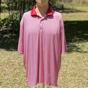 Men’s All Gear For Sports ARC Red Striped Polo Shirt Size XXL